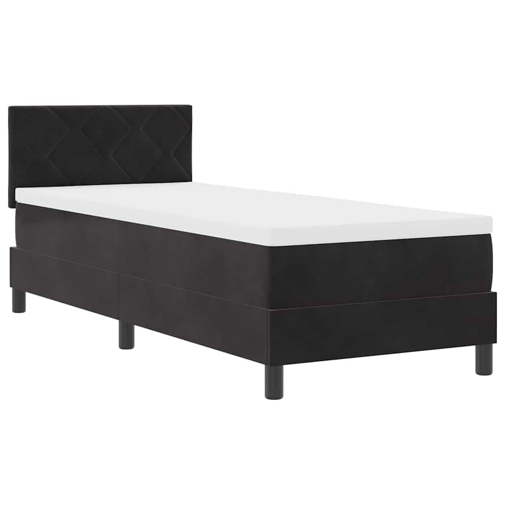 LED Box Spring Krevet s LED trakama Crna 80 x 200 cm Baršun