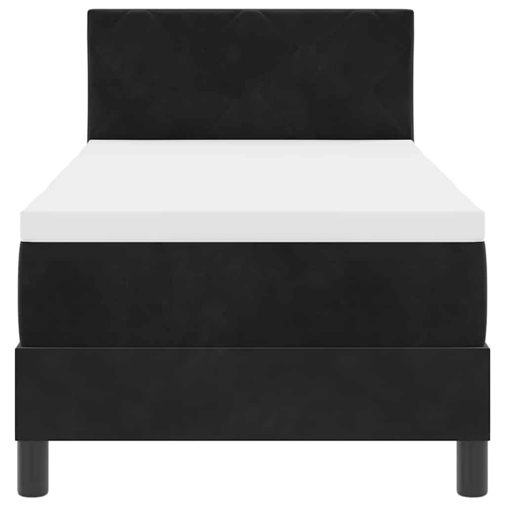 LED Box Spring Krevet s LED trakama Crna 80 x 200 cm Baršun