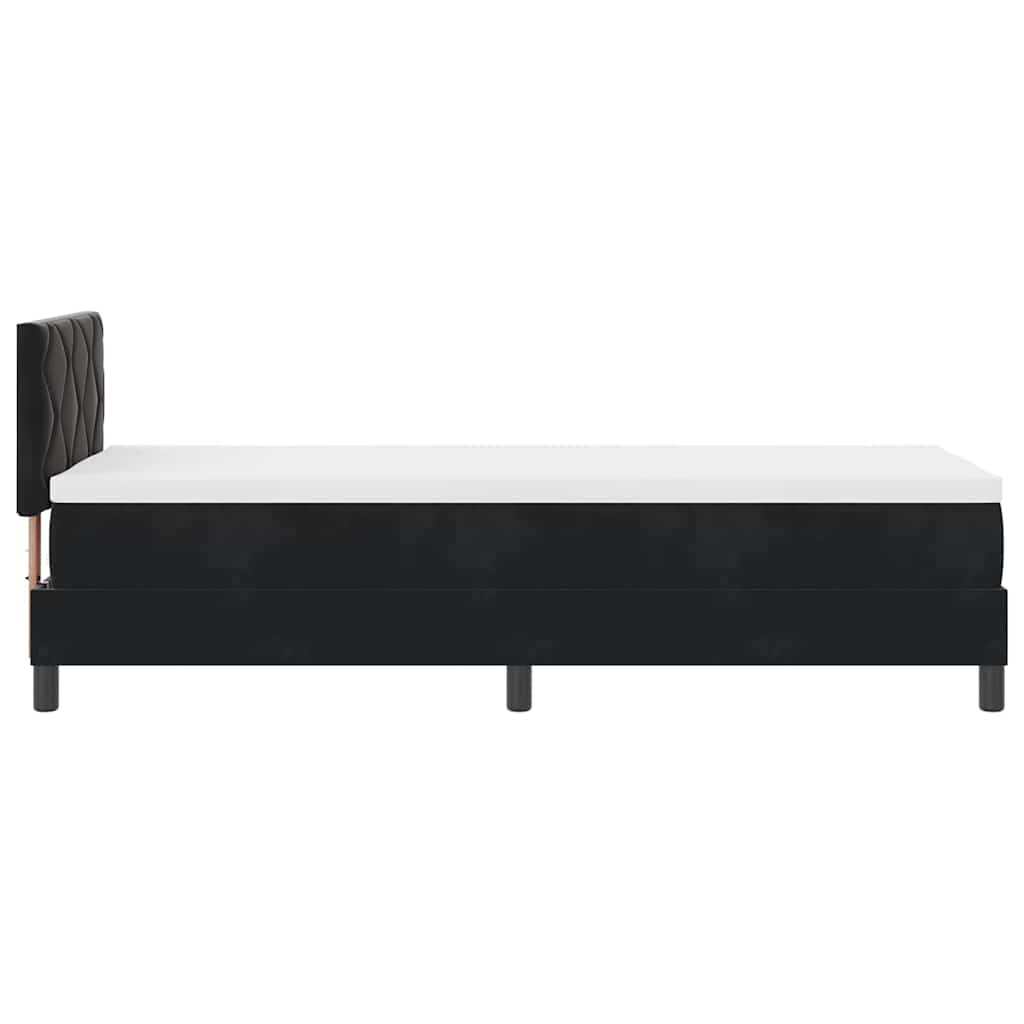 LED Box Spring Krevet s madracem Crna 80 x 200 cm Baršun