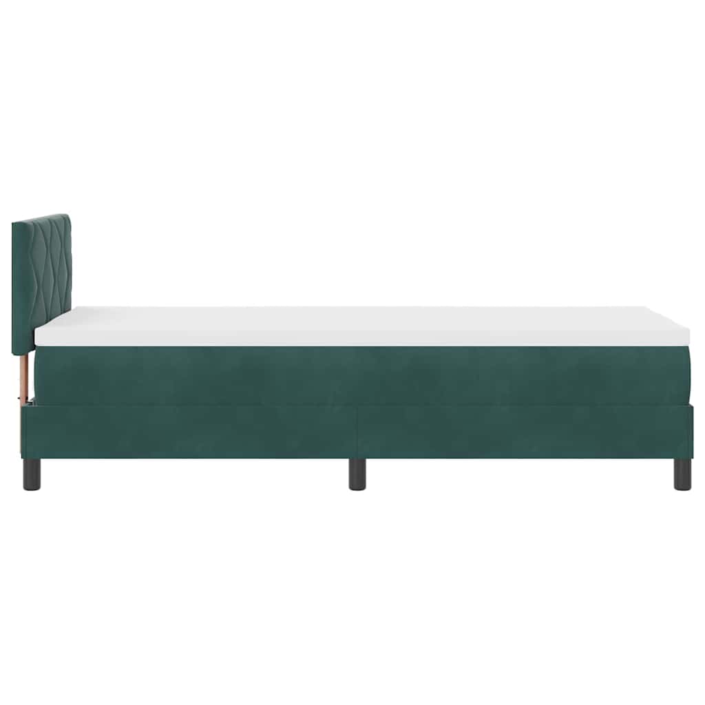 LED Box Spring Krevet Tamnozelena 80 x 200 cm Baršun