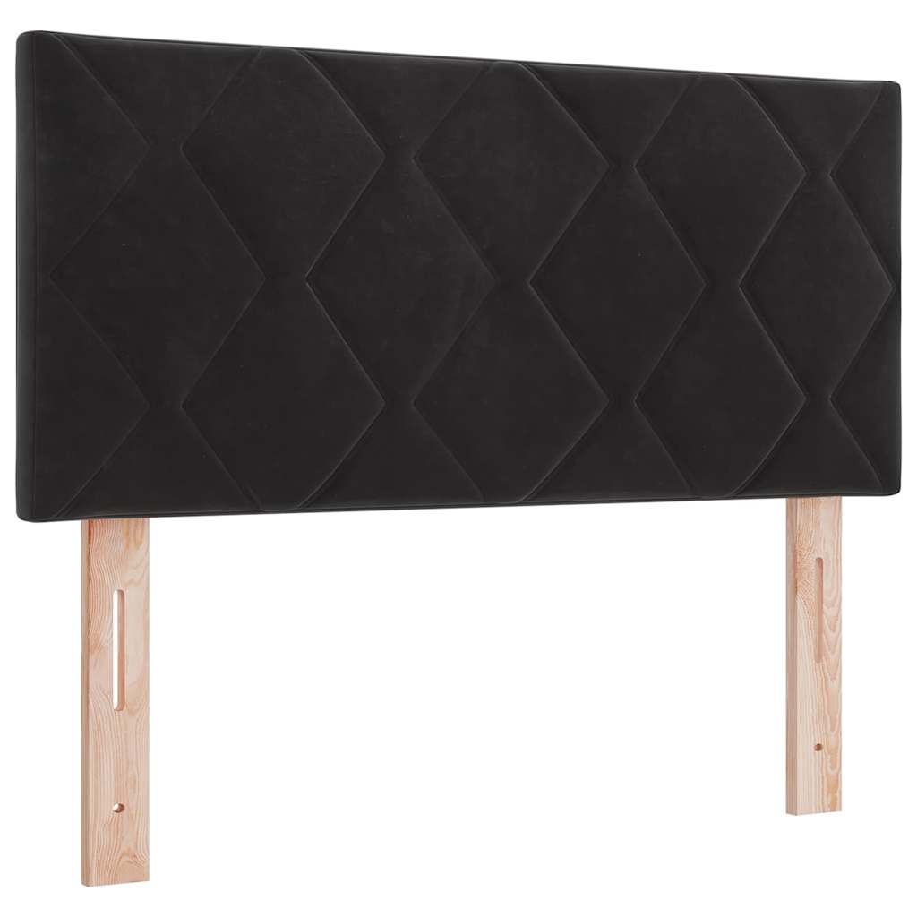 LED Box Spring Krevet s madracem Crna 100 x 200 cm Baršun