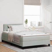 LED Box Spring Krevet Svijetlo siva 120 x 190 cm Baršun