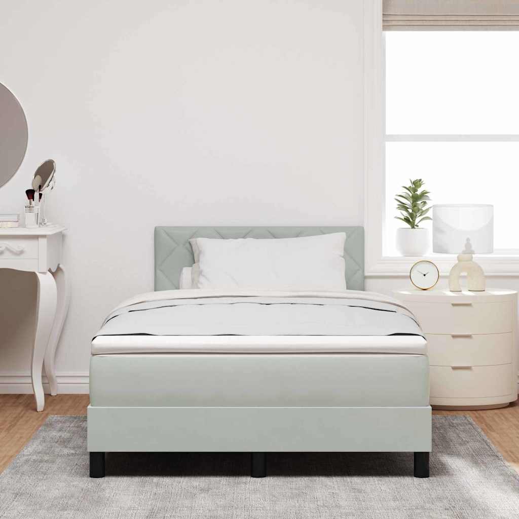 LED Box Spring Krevet Svijetlo siva 120 x 190 cm Baršun