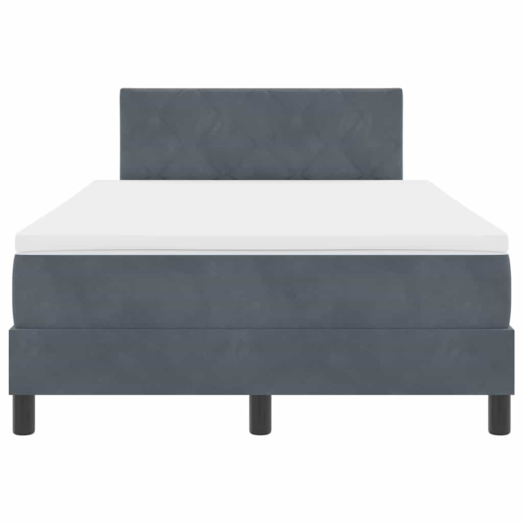LED Box Spring Krevet Tamno siva 120 x 190 cm Baršun