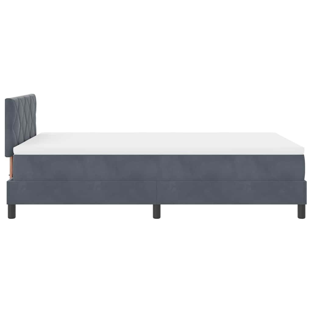 LED Box Spring Krevet Tamno siva 120 x 190 cm Baršun