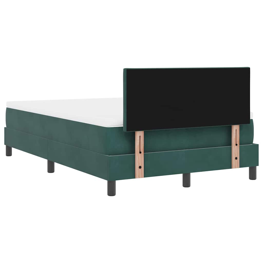 LED Box Spring Krevet Tamnozelena 120 x 190 cm Baršun