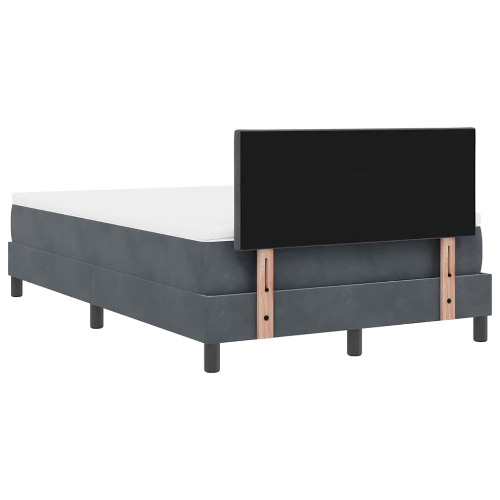 LED Box Spring Krevet s madracem Tamno siva 120 x 200 cm Baršun