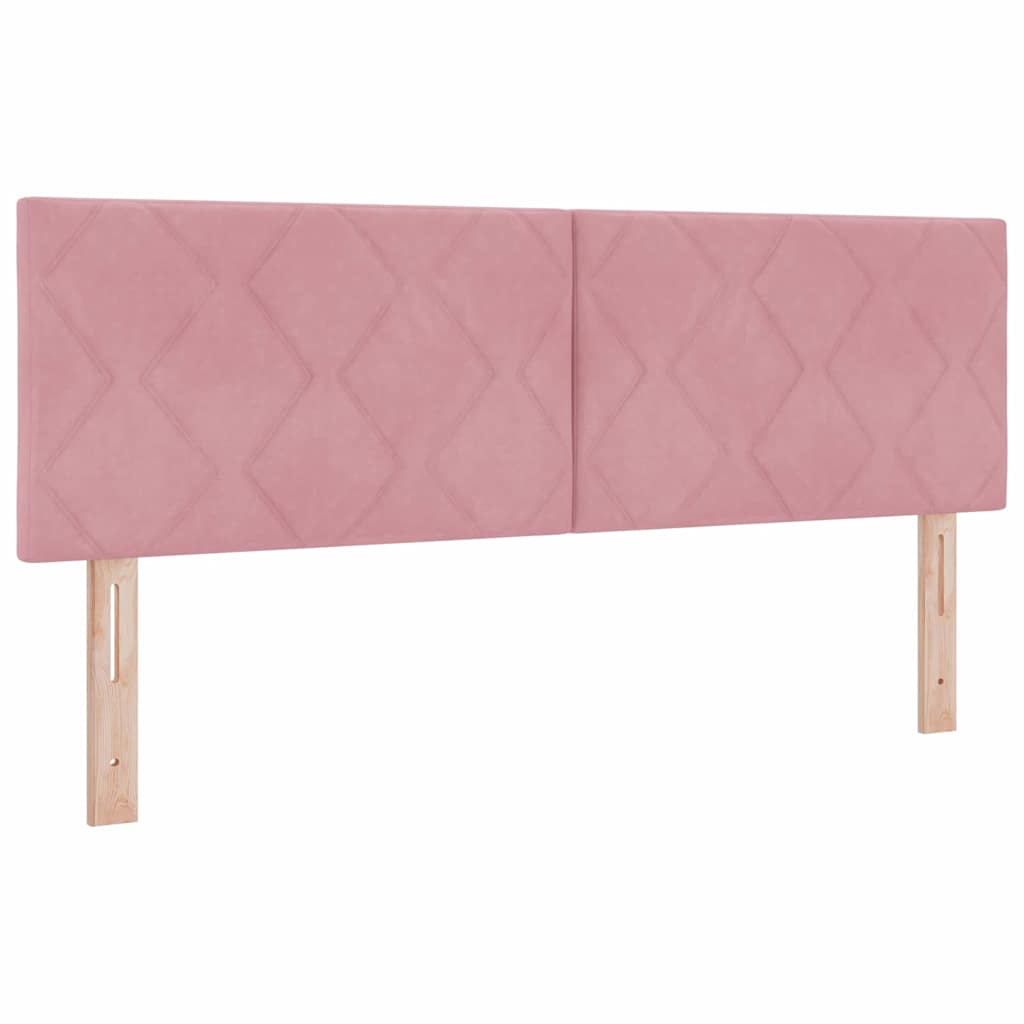 LED Box Spring Krevet Ružičasta 140 x 190 cm Baršun