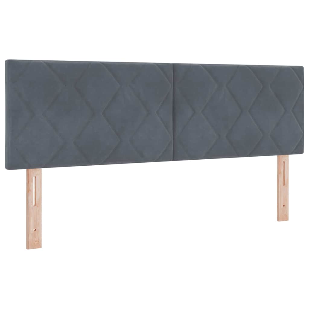 LED Box Spring Krevet Tamno siva 140 x 200 cm Baršun