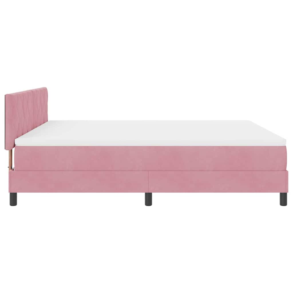 LED Box Spring Krevet Ružičasta 180 x 200 cm Baršun