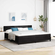 LED Box Spring Krevet s LED trakama Crna 200 x 200 cm Baršun