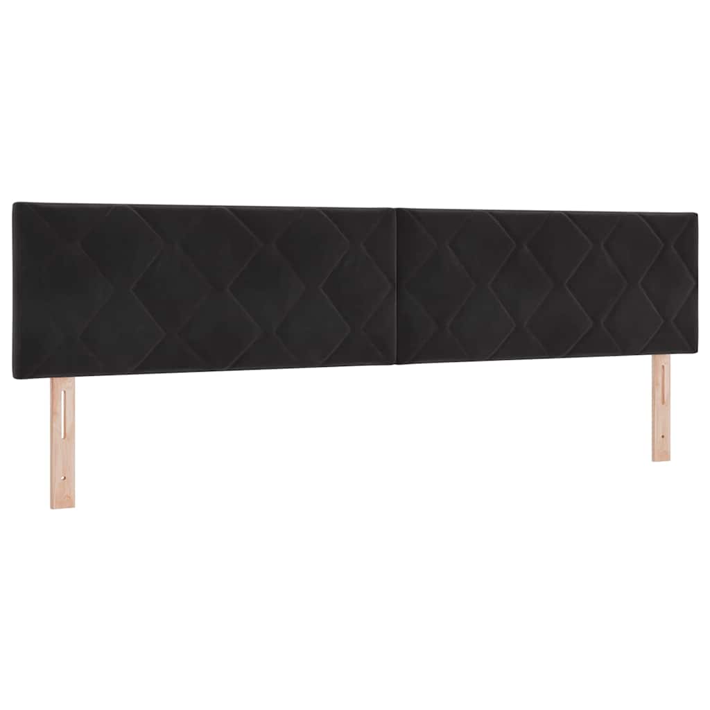 LED Box Spring Krevet s madracem Crna 200 x 200 cm Baršun