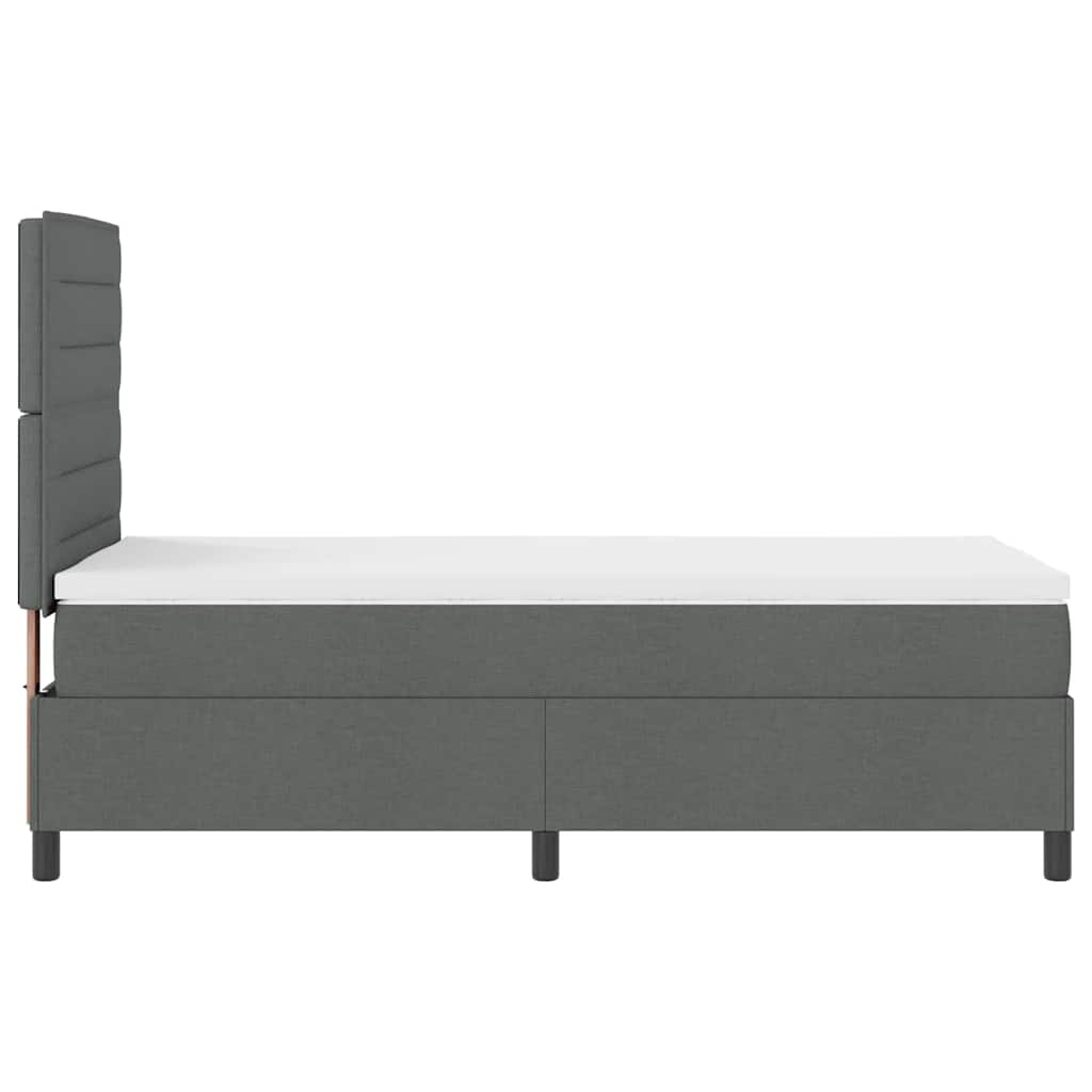 Krevet s opruga kutije Tamno siva 100 x 200 cm tkanina