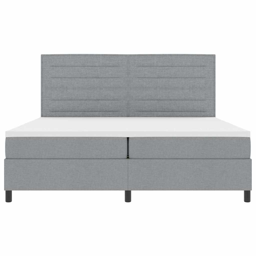 Krevet s opruga kutije Svjetlosiva 200 x 200 cm tkanina