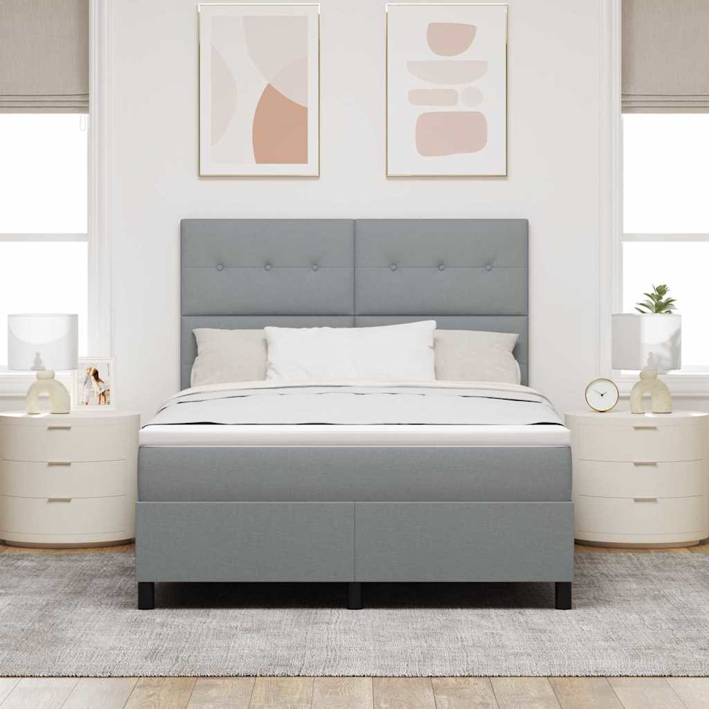 Krevet s opruga kutije Svjetlosiva 160 x 200 cm tkanina