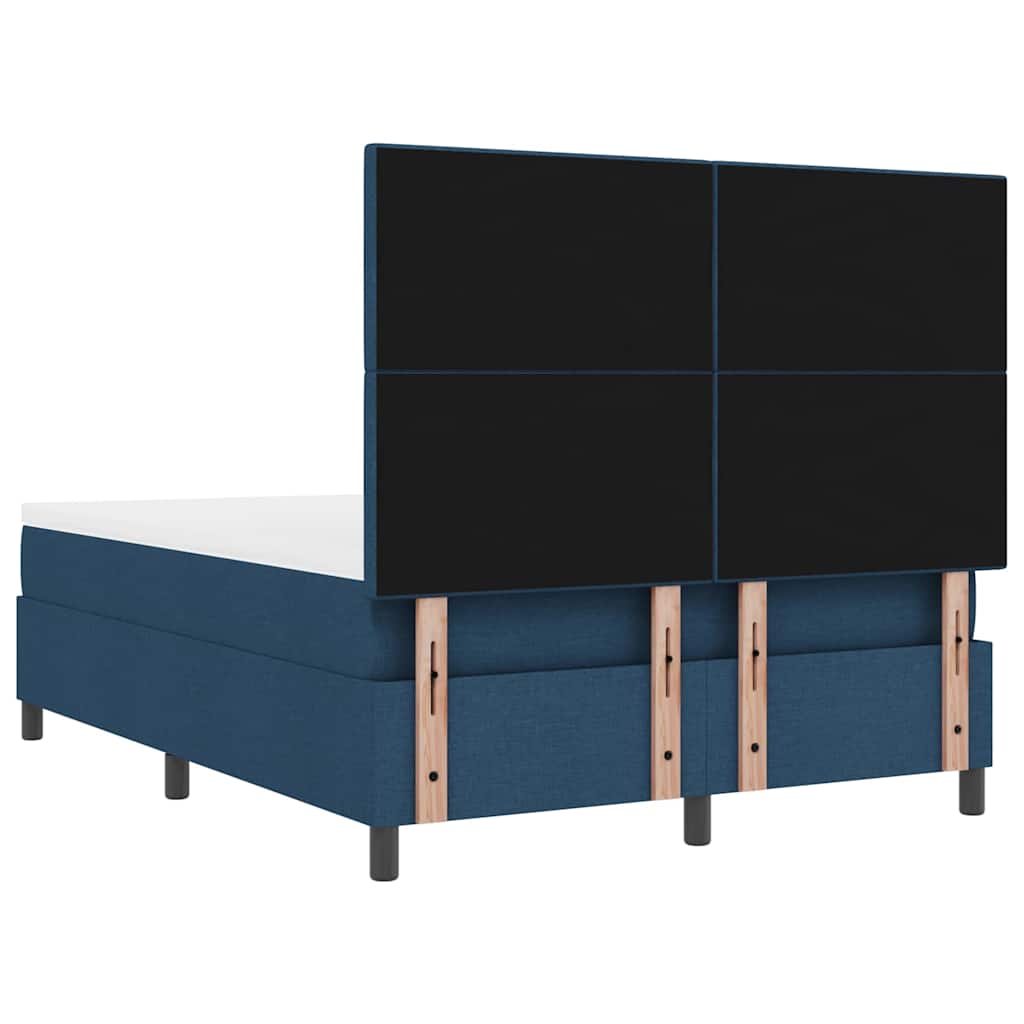 Krevet s opruga kutije s LED trakama Plava 160 x 200 cm tkanina