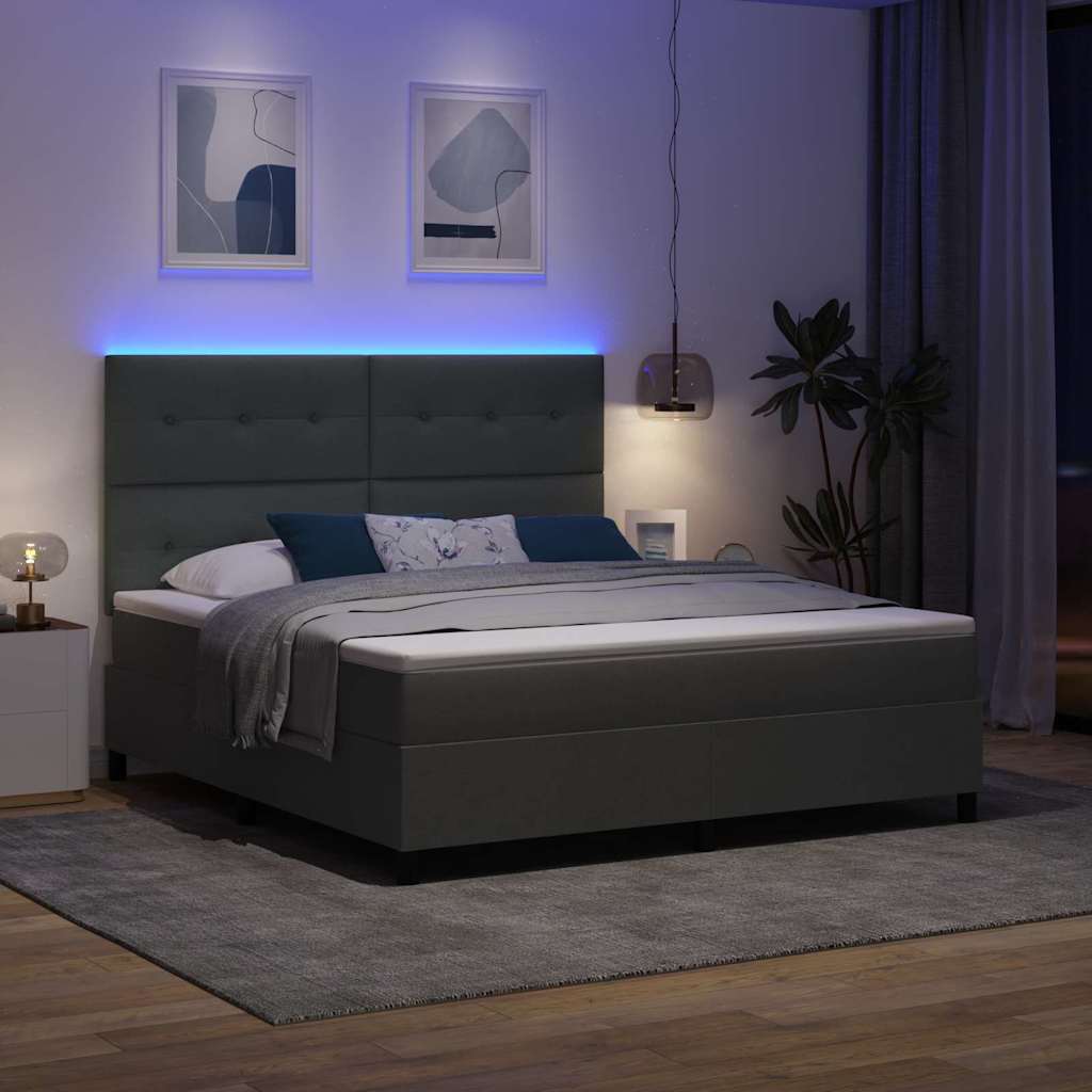 Krevet s opruga kutije Tamno siva 180 x 200 cm tkanina