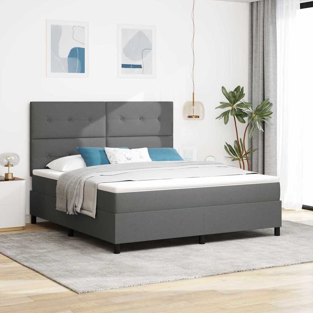 Krevet s opruga kutije Tamno siva 180 x 200 cm tkanina