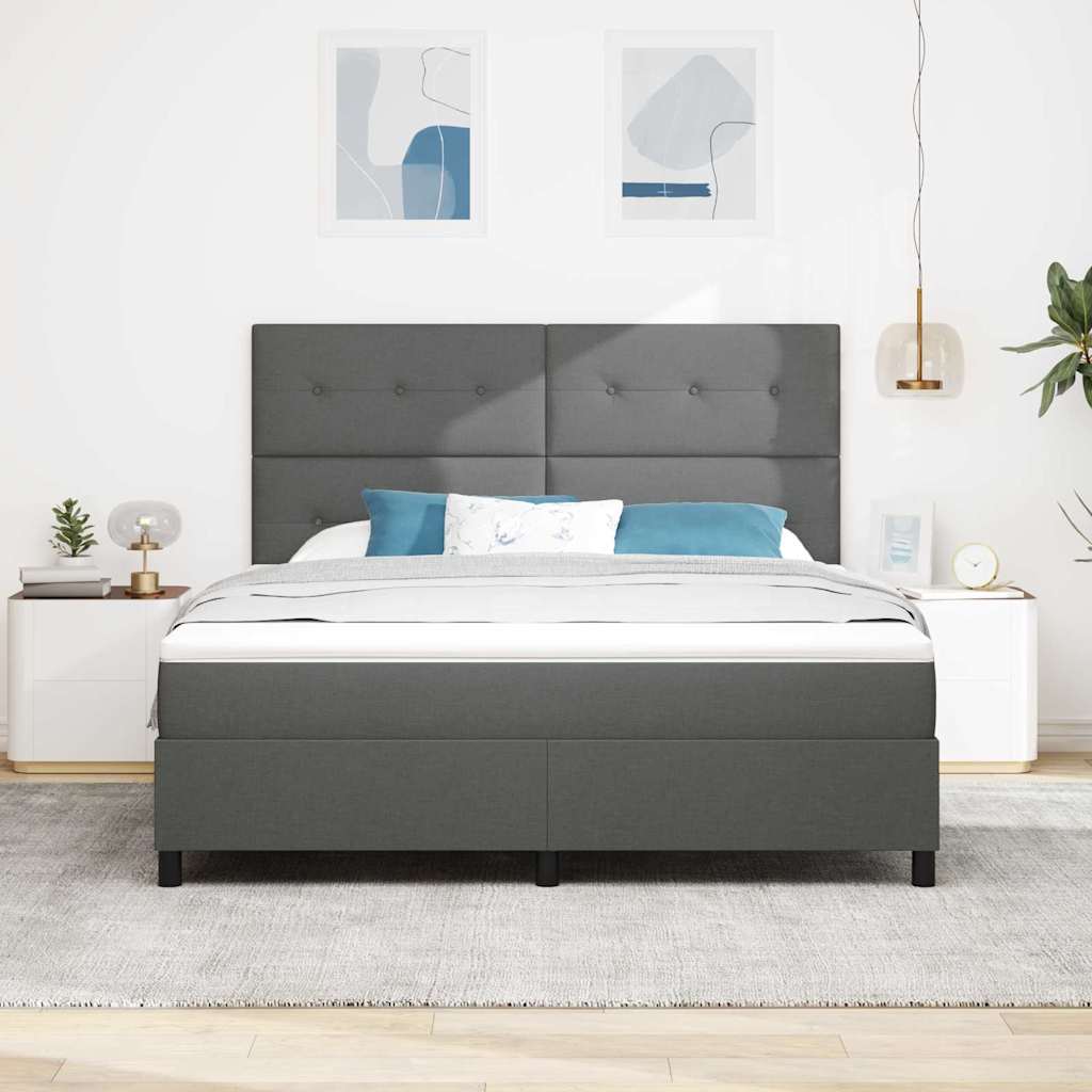 Krevet s opruga kutije Tamno siva 180 x 200 cm tkanina