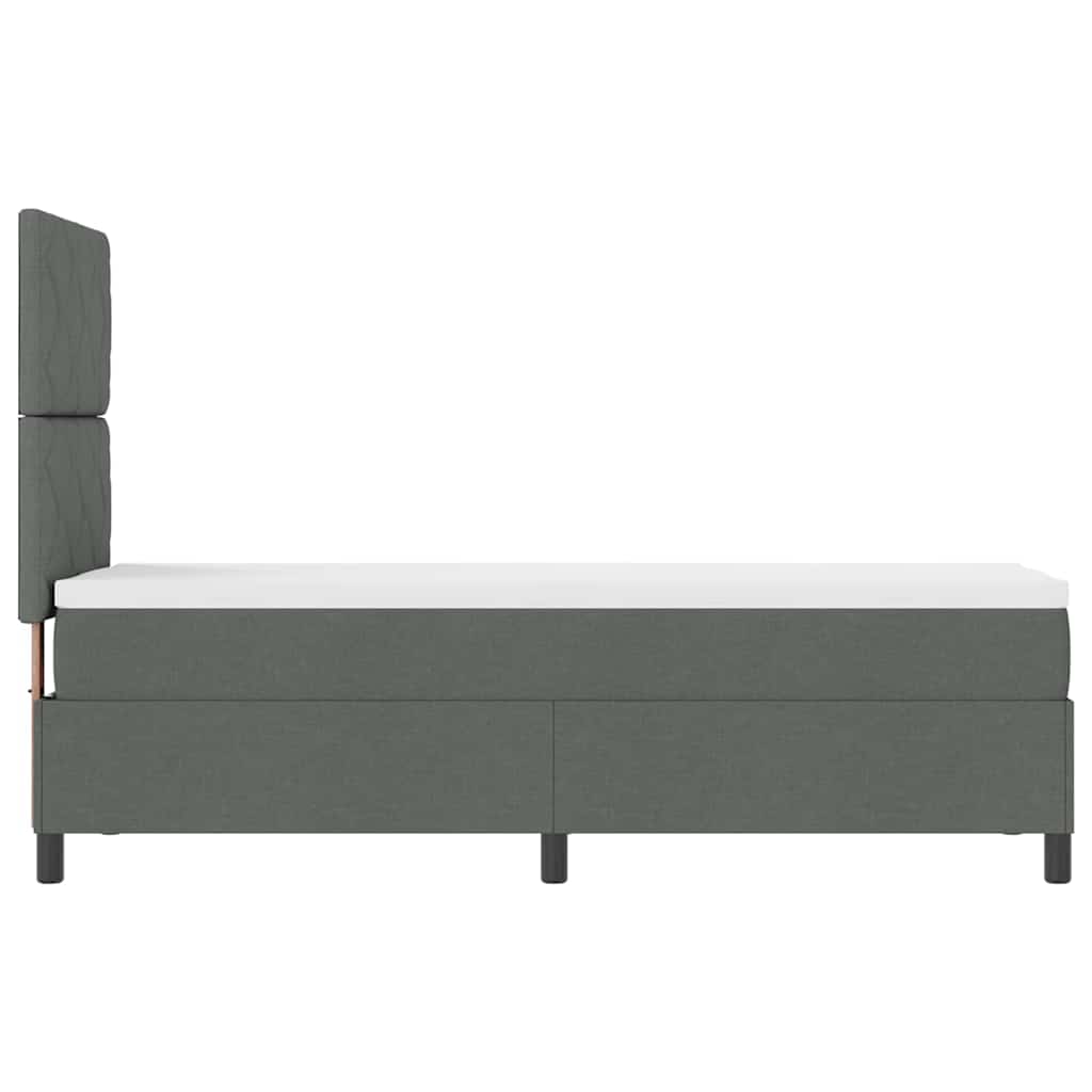 Krevet s opruga kutije Tamno siva 80 x 200 cm tkanina