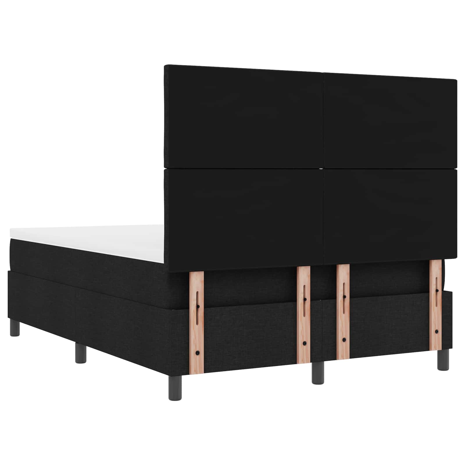 Krevet s opruga kutije s LED trakama Crna 160 x 200 cm tkanina