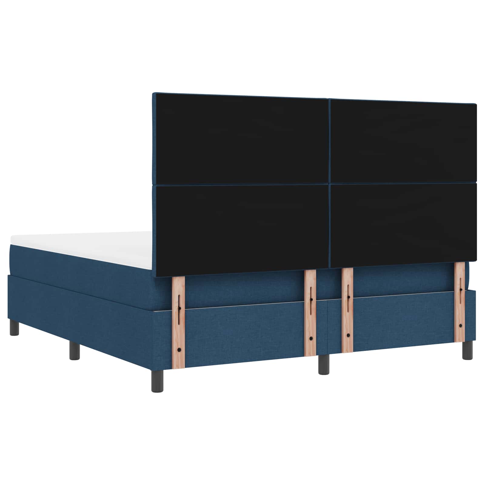 Krevet s opruga kutije s LED trakama Plava 180 x 200 cm tkanina
