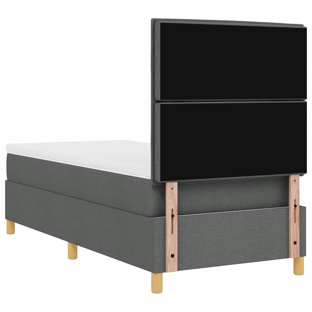 LED Box Spring Krevet s madracem Tamno siva 80 x 200 cm tkanina