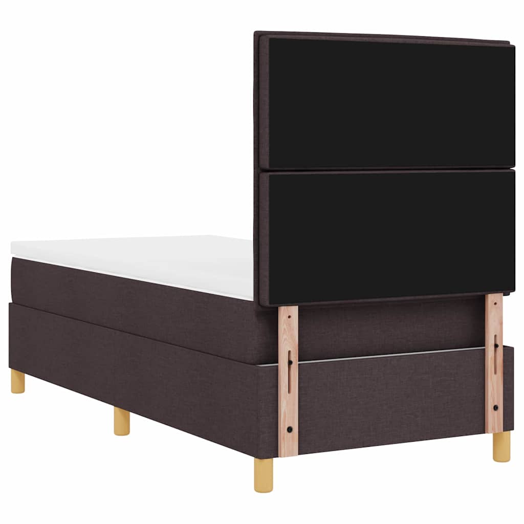 LED Box Spring Krevet Tamno smeđa 80 x 200 cm tkanina