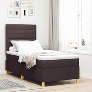 LED Box Spring Krevet Tamno smeđa 100 x 200 cm tkanina