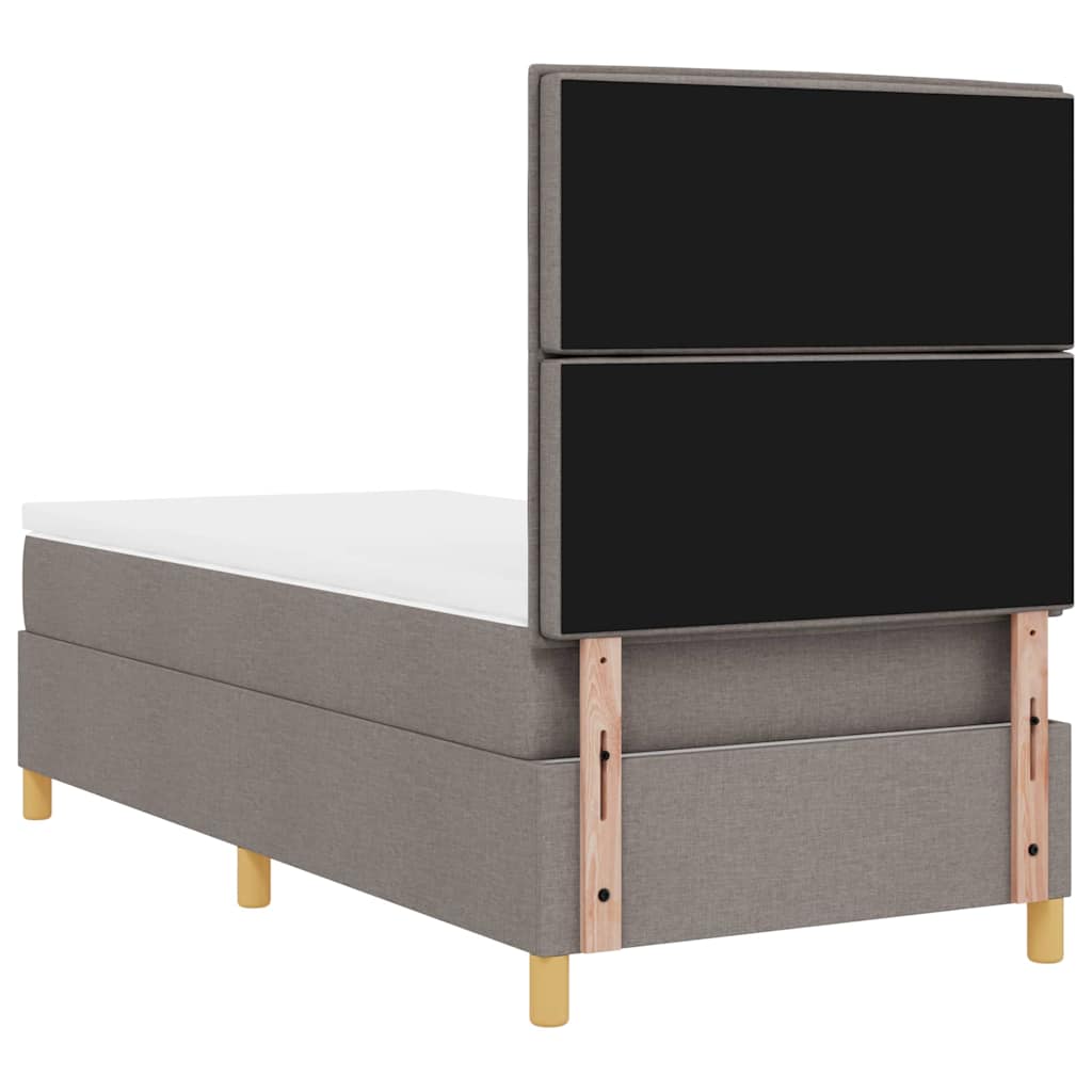 LED Box Spring Krevet Sivo-smeđa 100 x 200 cm tkanina