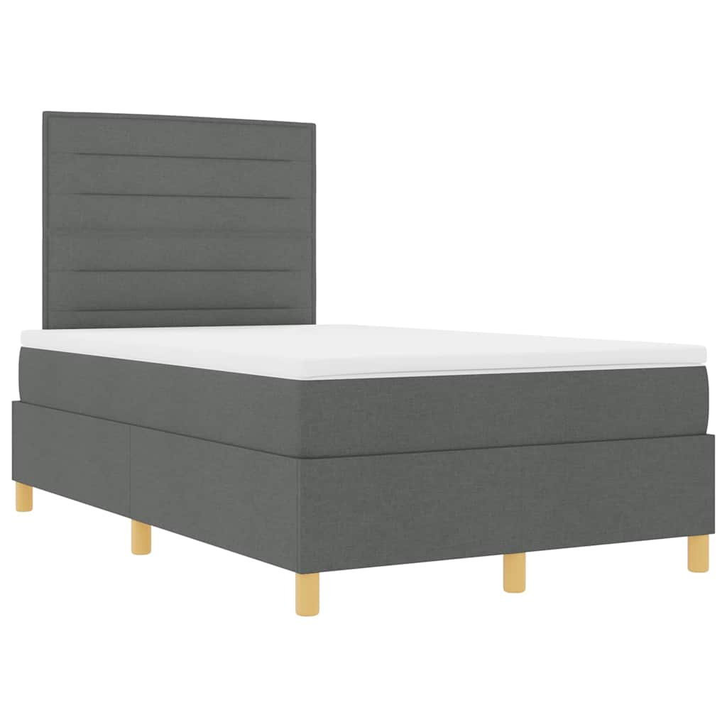 LED Box Spring Krevet Tamno siva 120 x 190 cm tkanina