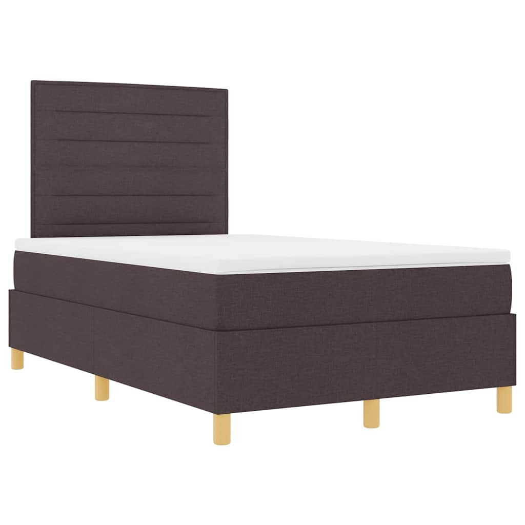 LED Box Spring Krevet Tamno smeđa 120 x 190 cm tkanina