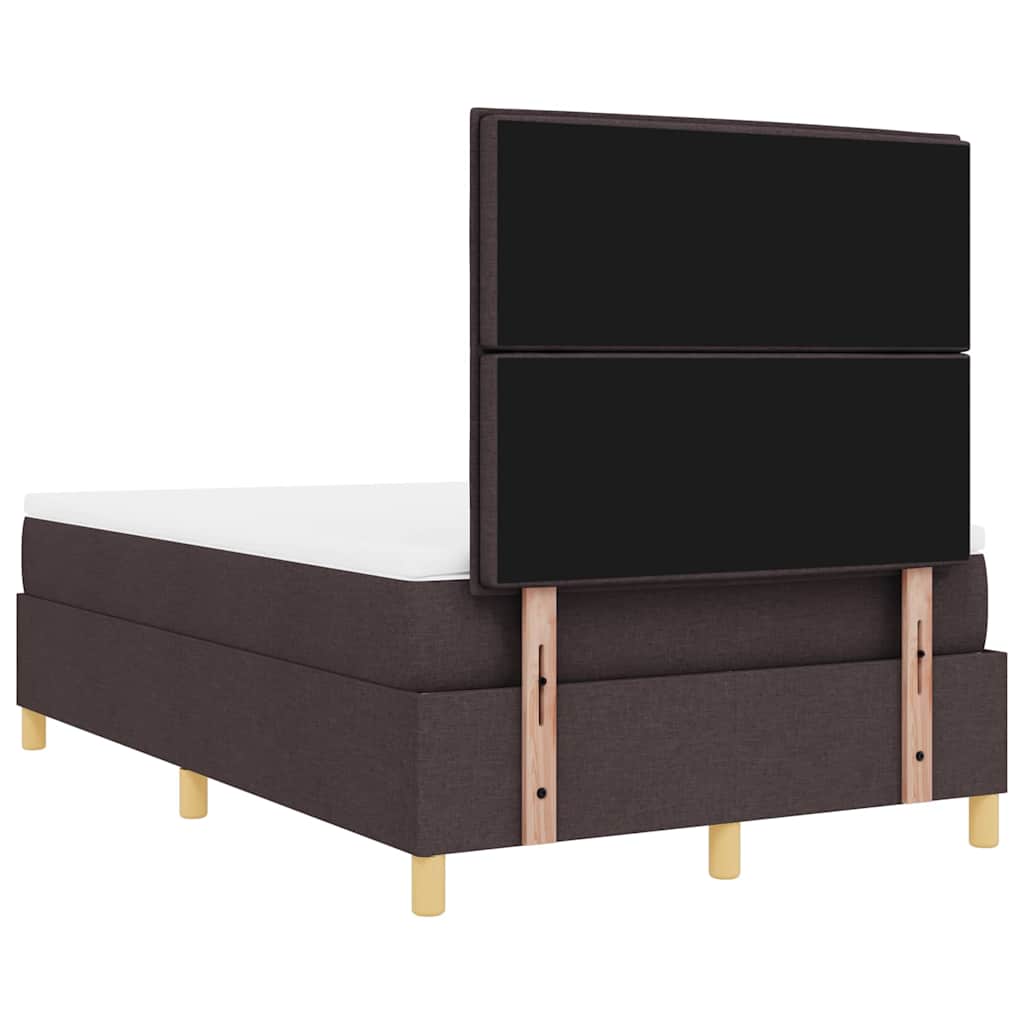 LED Box Spring Krevet Tamno smeđa 120 x 190 cm tkanina