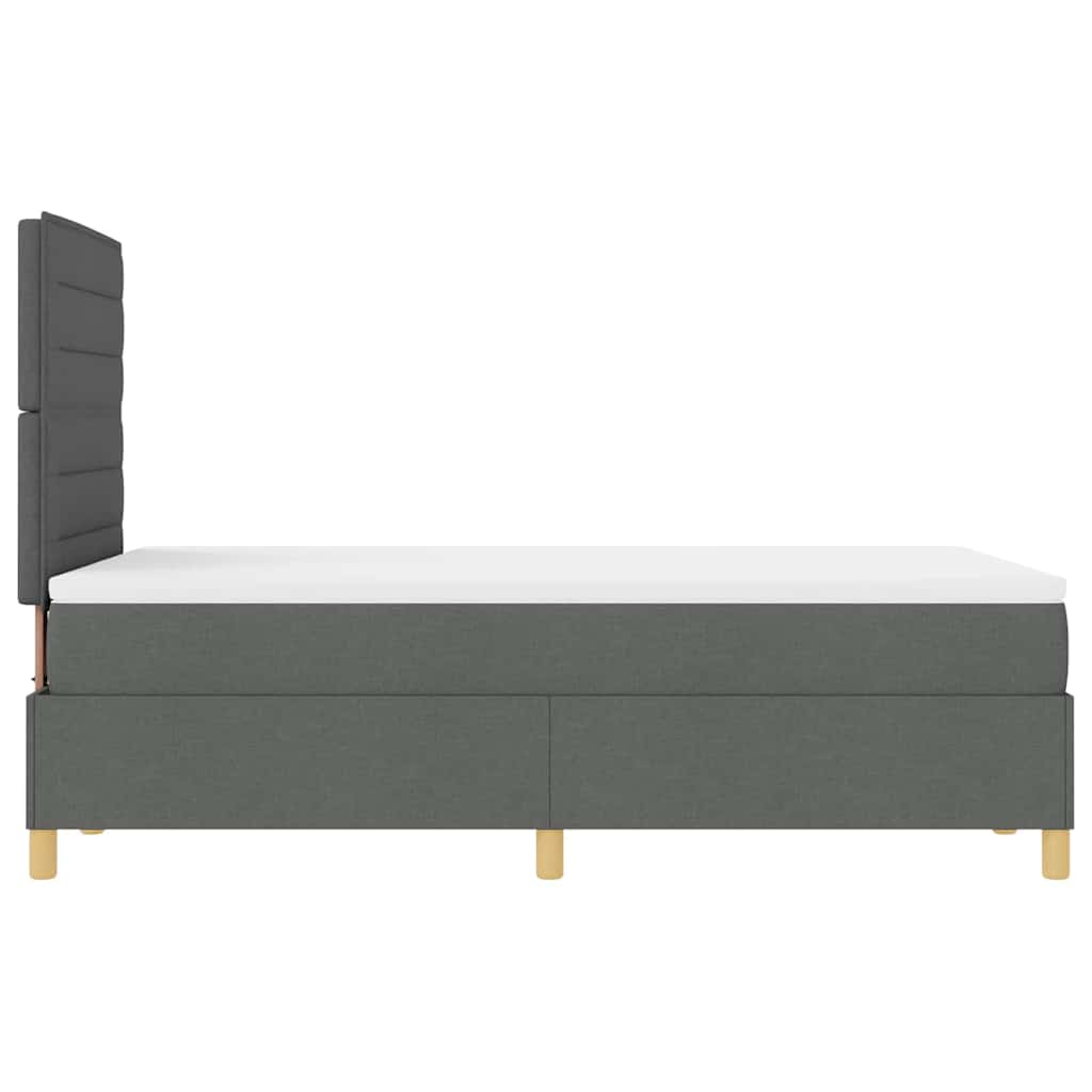 LED Box Spring Krevet Tamno siva 120 x 200 cm tkanina