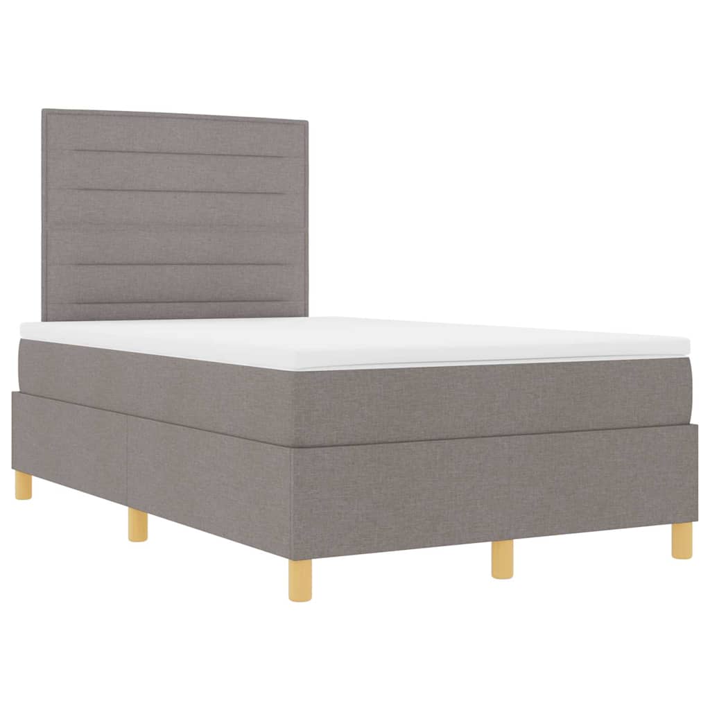 LED Box Spring Krevet Sivo-smeđa 120 x 200 cm tkanina