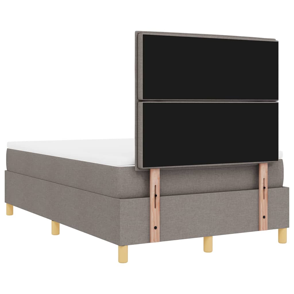 LED Box Spring Krevet Sivo-smeđa 120 x 200 cm tkanina