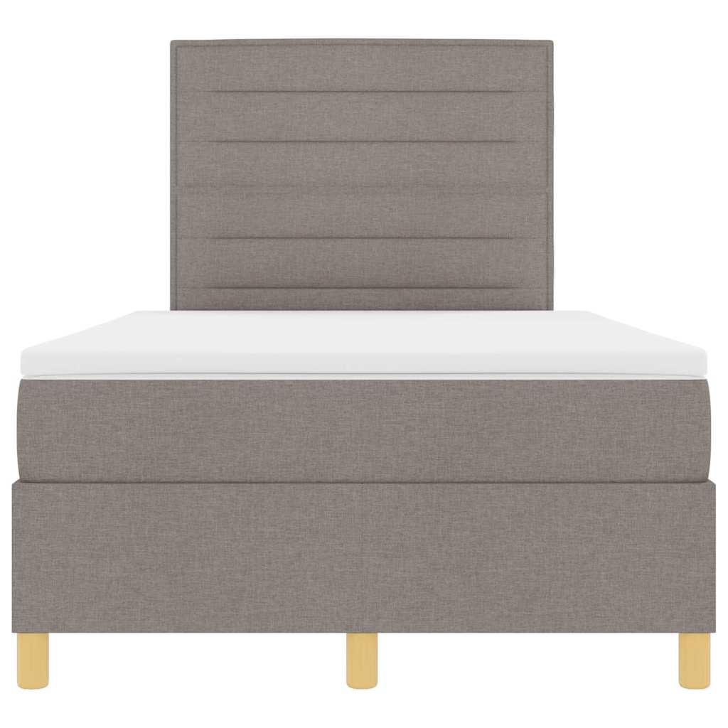 LED Box Spring Krevet Sivo-smeđa 120 x 200 cm tkanina