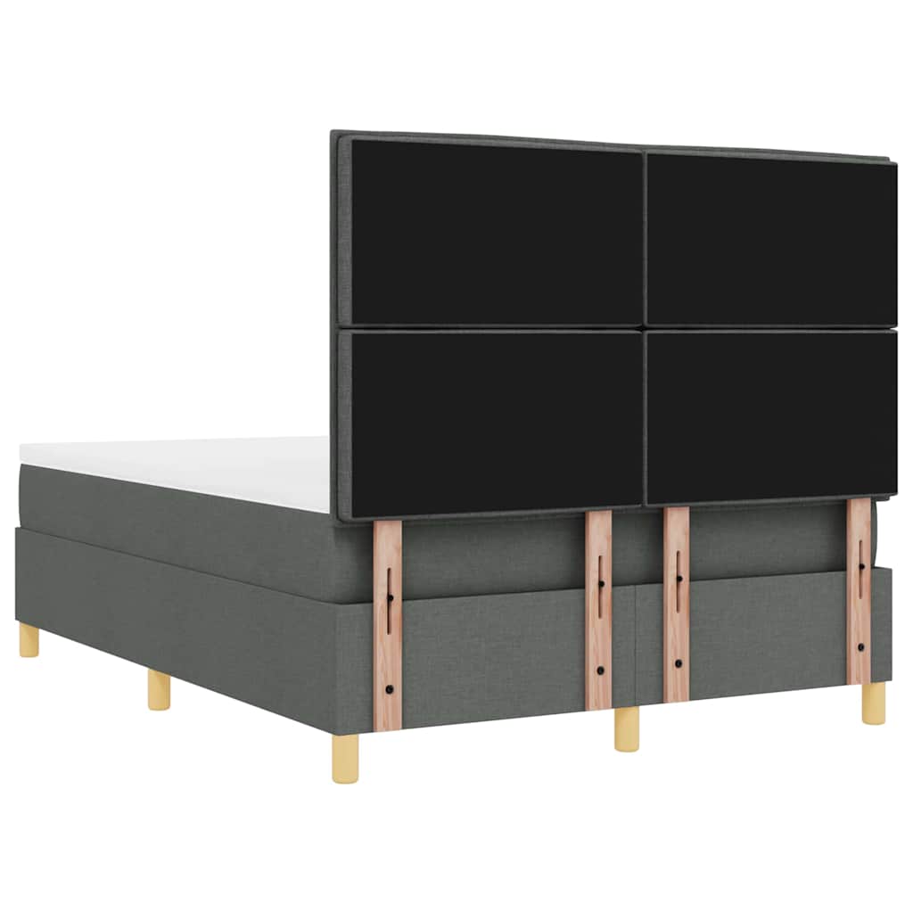 LED Box Spring Krevet Tamno siva 140 x 190 cm tkanina