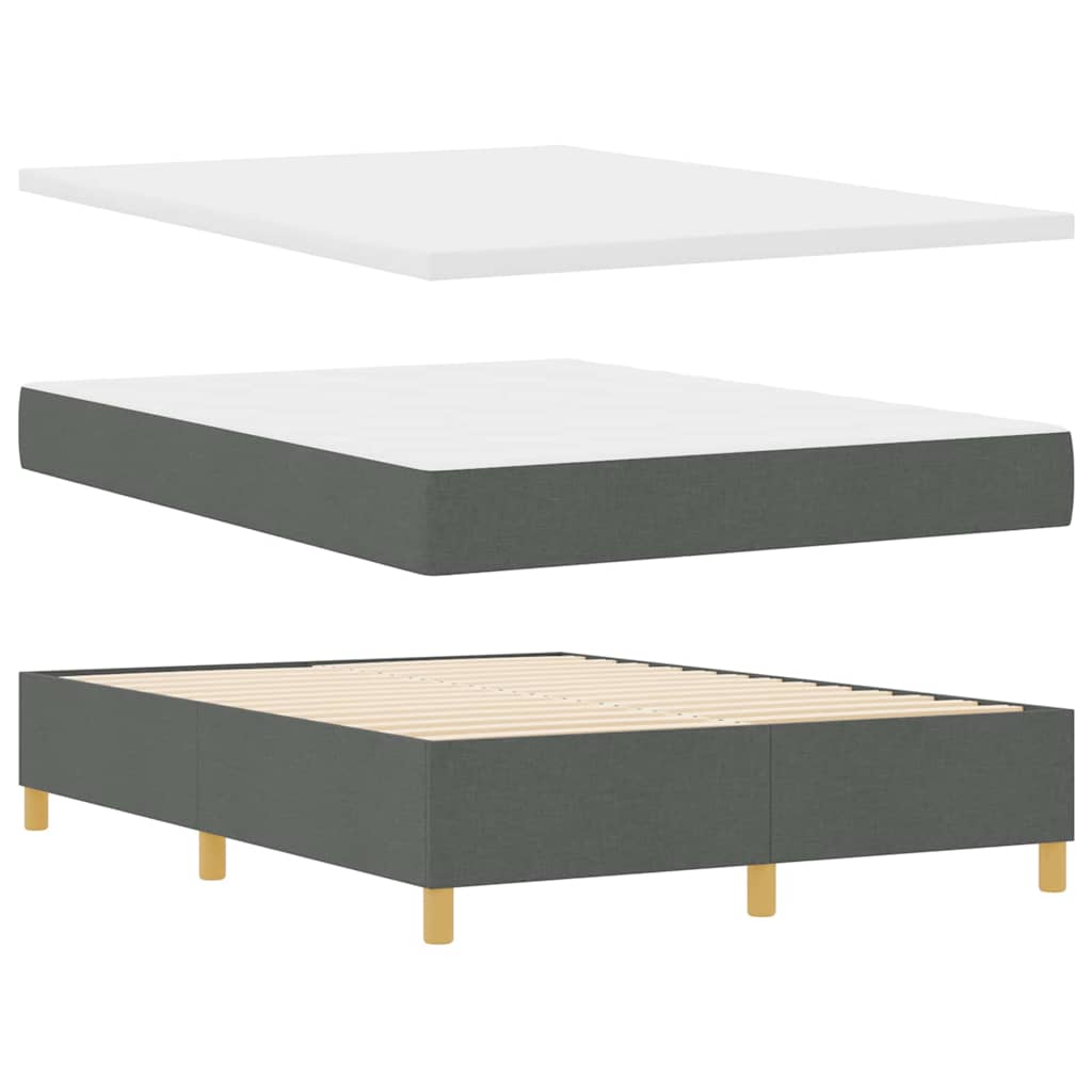 LED Box Spring Krevet Tamno siva 140 x 200 cm tkanina