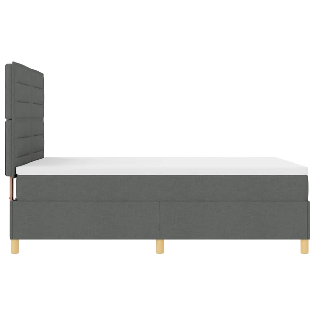LED Box Spring Krevet Tamno siva 140 x 200 cm tkanina
