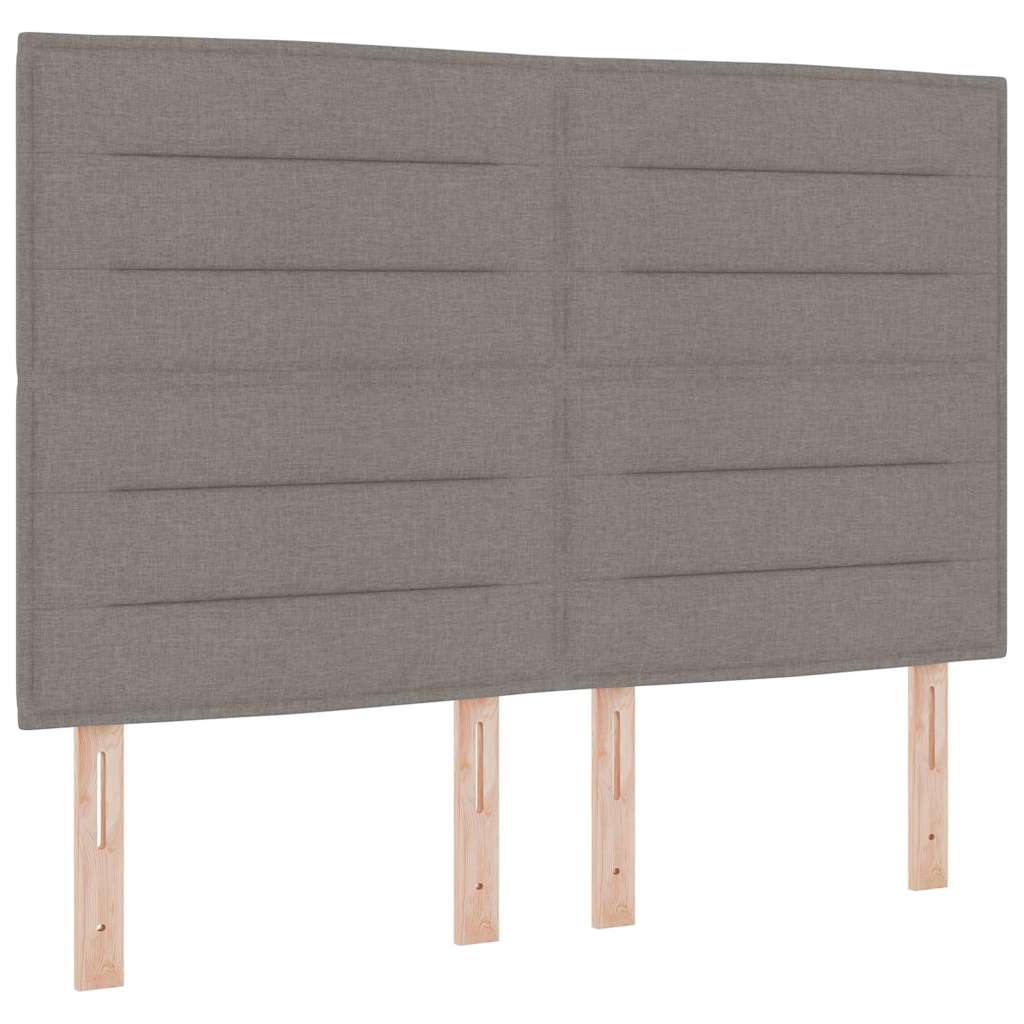 LED Box Spring Krevet Sivo-smeđa 140 x 200 cm tkanina