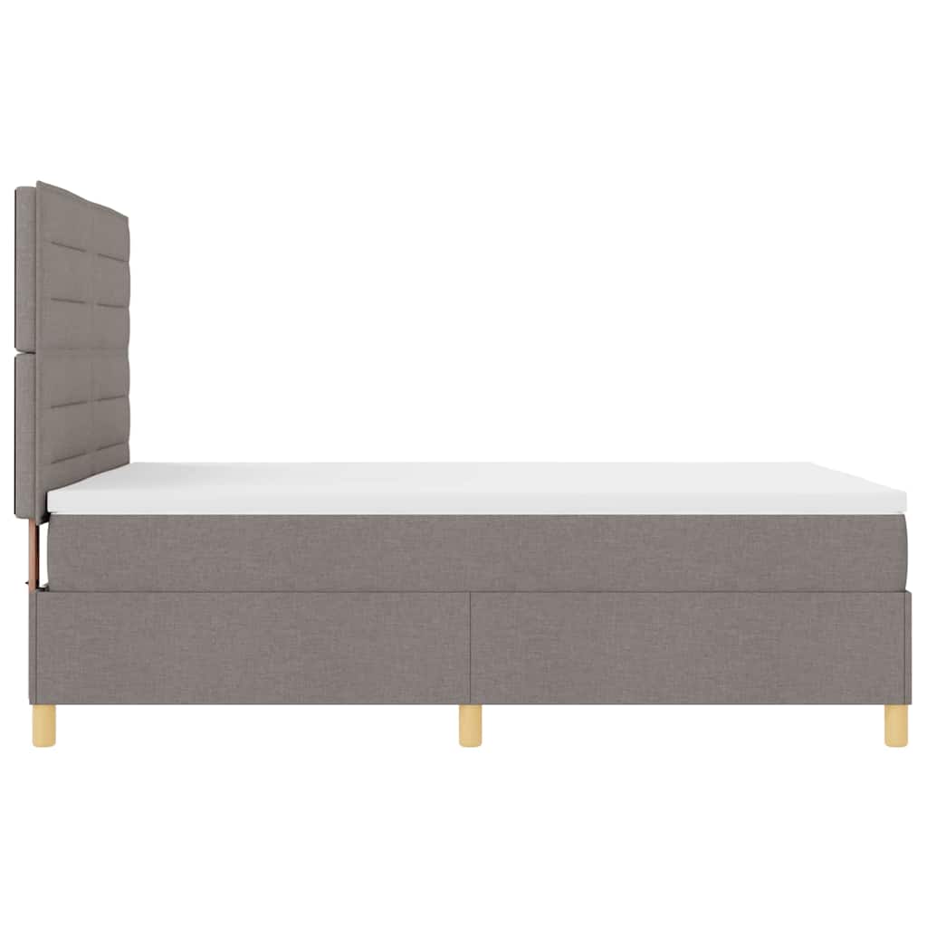 LED Box Spring Krevet Sivo-smeđa 140 x 200 cm tkanina