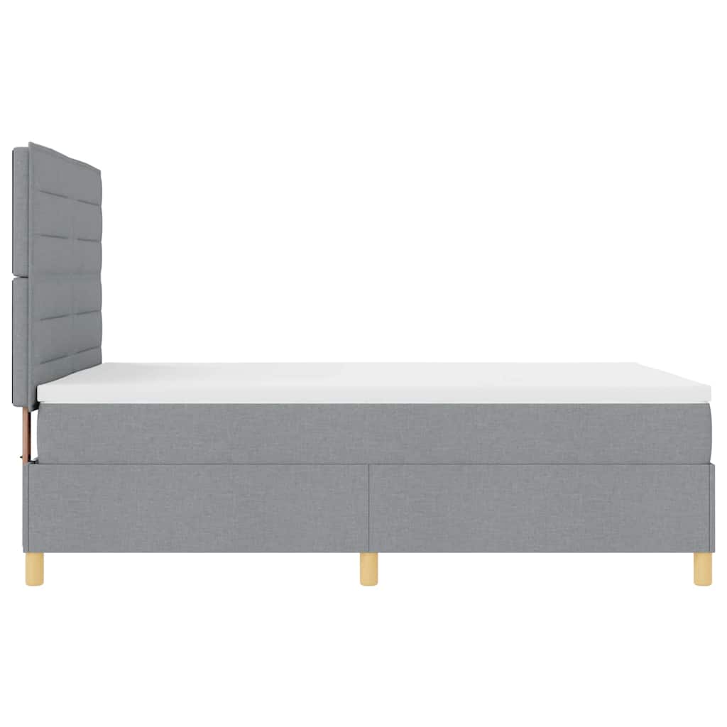 LED Box Spring Krevet Svijetlo siva 160 x 200 cm tkanina
