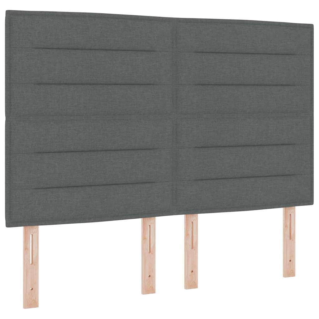 LED Box Spring Krevet Tamno siva 160 x 200 cm tkanina