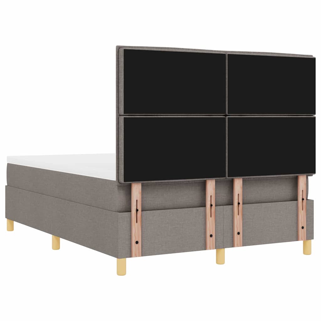 LED Box Spring Krevet Sivo-smeđa 160 x 200 cm tkanina