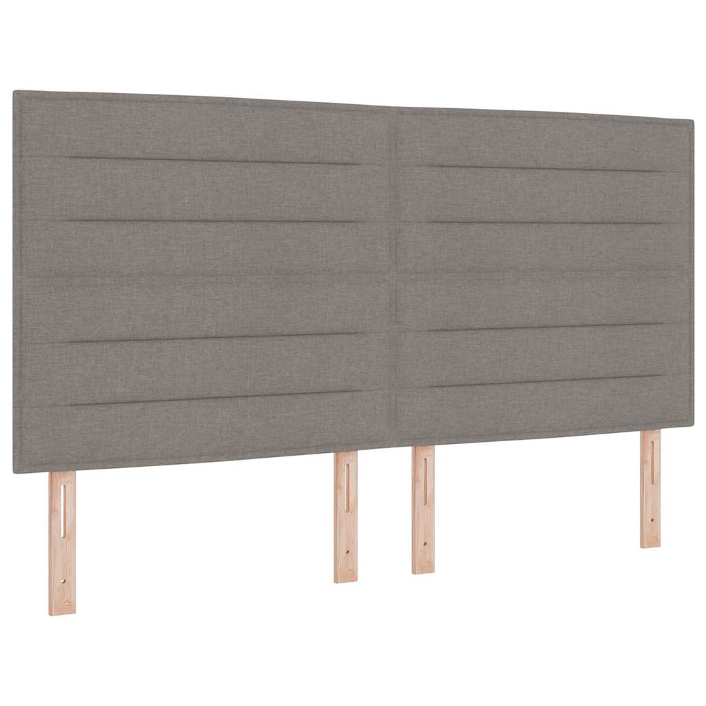 LED Box Spring Krevet Sivo-smeđa 180 x 200 cm tkanina