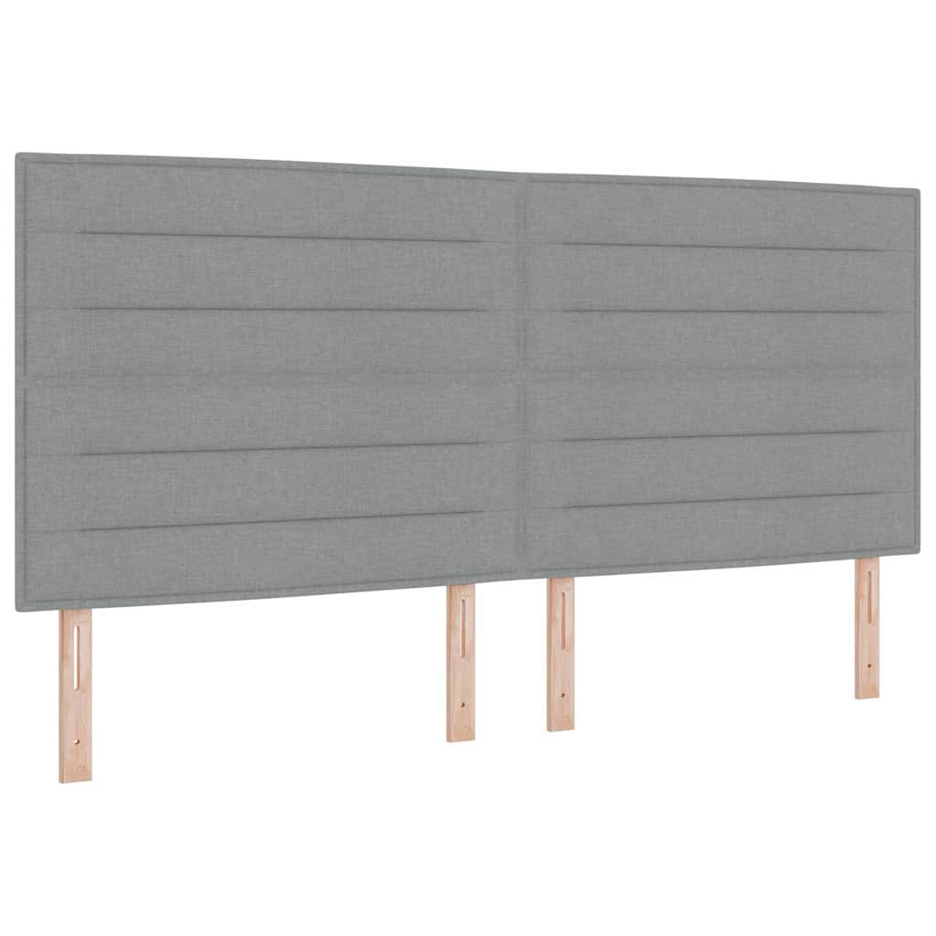 LED Box Spring Krevet Svijetlo siva 200 x 200 cm tkanina