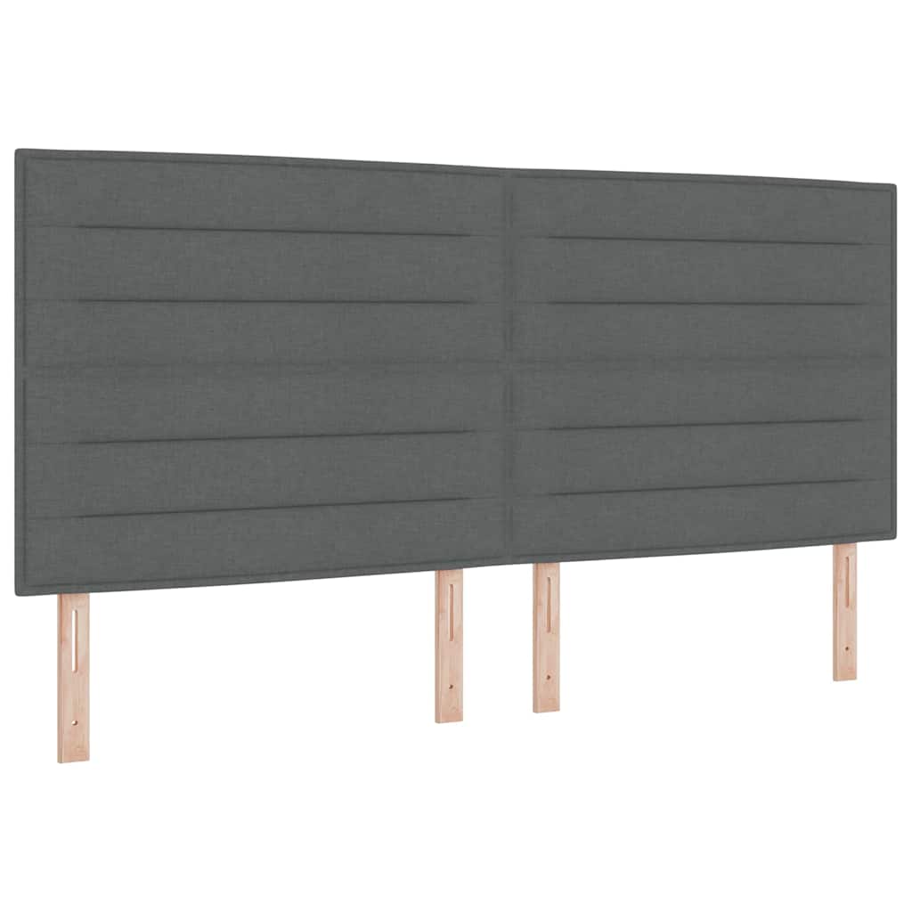 LED Box Spring Krevet Tamno siva 200 x 200 cm tkanina