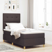 LED Box Spring Krevet Tamno smeđa 80 x 200 cm tkanina
