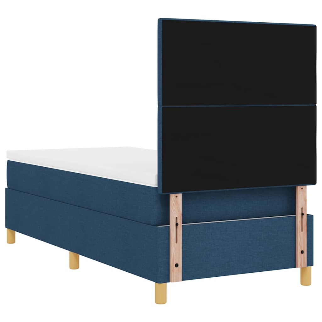LED Box Spring Krevet s madracem Plava 80 x 200 cm tkanina